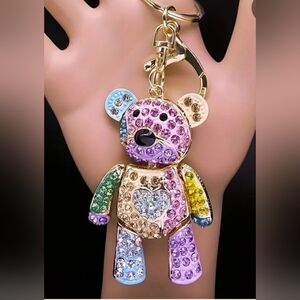 🆕️🧸 RHINESTONE TEDDY BEAR KEYCHAIN / PURSE CHARM 🧸